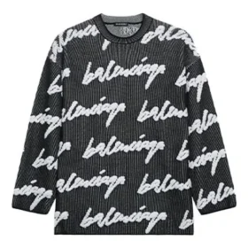 3D Scribble Crewneck Cotton Knit “Black” 625985T31801070