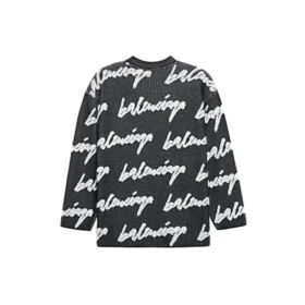 3D Scribble Crewneck Cotton Knit “Black” 625985T31801070