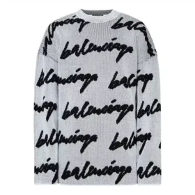 3D Scribble Crewneck Cotton Knit “White” 625985T31809040
