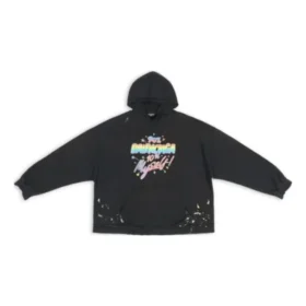 90/10 Hoodie Wide Fit “Washed Black” 674986TMVH41055
