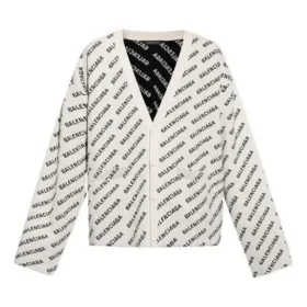 All Over Logo Cardigan “Chalky White Black” 736248T32339054