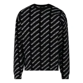 All Over Logo Crewneck Sweater “Black White” 702952T32331070