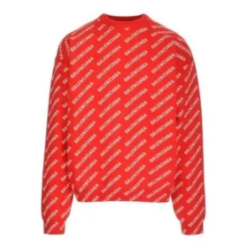 All Over Logo Crewneck Sweater “Red White” 702952T32336090