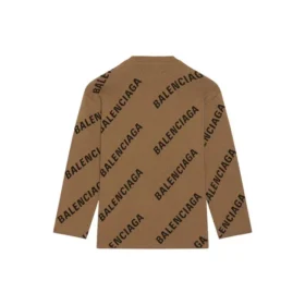 All Over Logo Crewneck Wool Knit Sweater “Light Brown” 657401T32002900