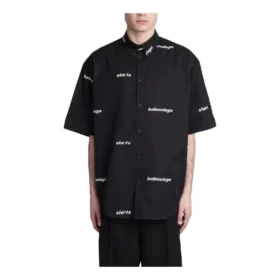 All Over Logo Short Sleeve Shirt “Black White” 681702TOL651070