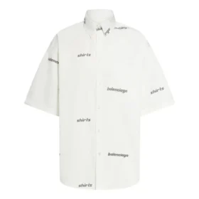 All Over Logo Short Sleeve Shirt “White Black” 681702TOL659040