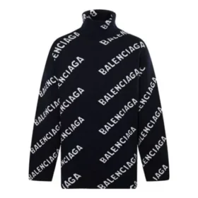 All Over Logo Turtleneck Sweater “Black White” 621018T15674177