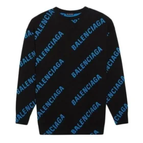 Allover Logo Crewneck Sweater “Black Blue” 625970T31781165