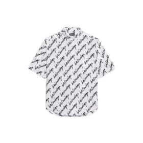 Allover Scribble Short Sleeve Shirt “White Black” 681702TLLJ49040