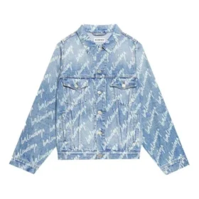 Allover Script Logo Denim Jacket “Light Blue White” 681690TJW904200