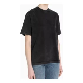 Alphabet Logo Printing Short Sleeve Unisex Gray 594599THV851140