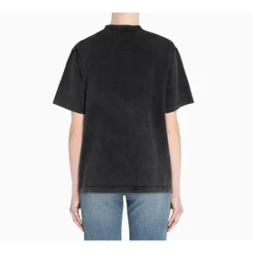 Alphabet Logo Printing Short Sleeve Unisex Gray 594599THV851140