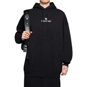 Alphabet Printing Long Sleeves Hoodie Black 578135TJVE11034