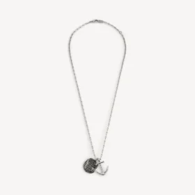 Anchor crest charms necklace in antique silver Anchor crest charms necklace in antique silver