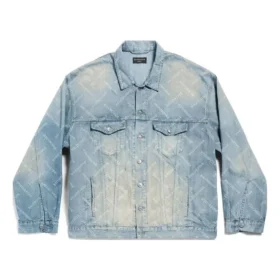 Bal Diagonal Allover Oversized Jacket “Light Blue Japanese Ring Denim” 773616TPW534868