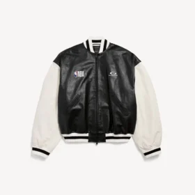 Balenciaga | nba collaboration varsity jacket in black/white
