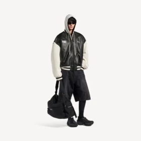 Balenciaga | nba collaboration varsity jacket in black/white