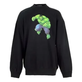 Balenciaga x Marvel Hulk-Print Boxy Crewneck Cotton Sweatshirt “Black” 671125TLV581000 Balenciaga x Marvel Hulk-Print Boxy Crewneck Cotton Sweatshirt “Black” 671125TLV581000
