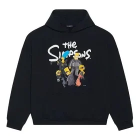 Balenciaga x THE SIMPSONS Cotton Hoodie Wide Fit “Black” 675003TLVG81000
