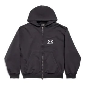 Balenciaga x Under Armour Zip-Up Hoodie “Black White” 803264TRVB89034