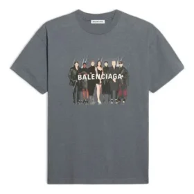Band Portrait Printing Logo Retro Short Sleeve Gray 612965TIV471404