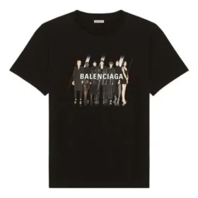 Band Portrait Printing Logo Retro Short Sleeve Unisex Black 612965TIVA11000