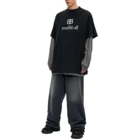 BB Be Different Patched T-Shirt Long Sleeve T-Shirt “Black Grey” 720407TNVV31070 BB Be Different Patched T-Shirt Long Sleeve T-Shirt “Black Grey” 720407TNVV31070