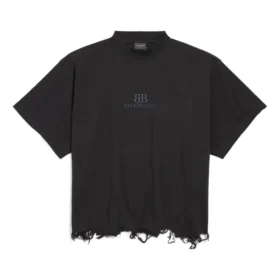 BB Classic Balenciaga Cropped T-shirt Oversized “Black” 783399TQVS81083 BB Classic Balenciaga Cropped T-shirt Oversized “Black” 783399TQVS81083