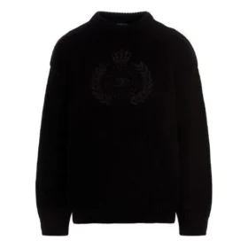 BB Laurel Crown Logo Crewneck Knitted Sweater “Black” 664369T32111000