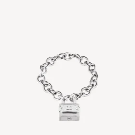 Bb padlock bracelet in silver/antique silver