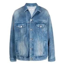 BB Sprayed Denim Jacket Large Fit “Electric Blue Fuchsia” 678354TCW030406