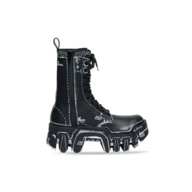 Bulldozer Lace Up Boots “Black Outline Calfskin” 672502WBEF21090