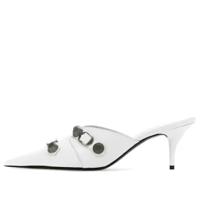 Cagole Heeled Mules “White Lambskin” 714253WAD4E9081
