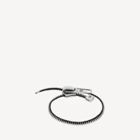 Diy zip bracelet in shiny silver/antique silver/black