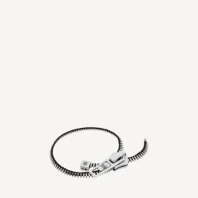 Diy zip bracelet in shiny silver/antique silver/black