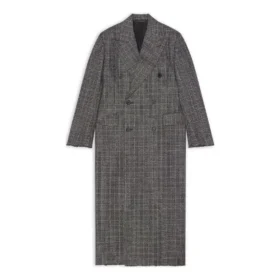 Double Breasted Check Coat “Black Grey” 704488TMU021070