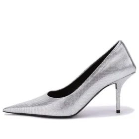 Embossed Square Knife Pumps “Silver” 572879WBB208100
