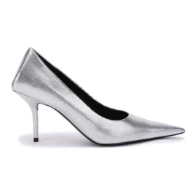 Embossed Square Knife Pumps “Silver” 572879WBB208100