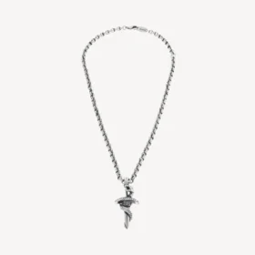 Goth snake necklace  in antique silver