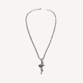 Goth snake necklace  in antique silver