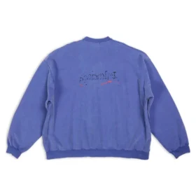 Hand-Drawn Political Campaign Oversized Sweatshirt “Blue” 720428TNVE84119