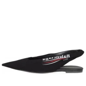 Knife Slingback Logo Print Casual Flats “Black” 500619W06001091