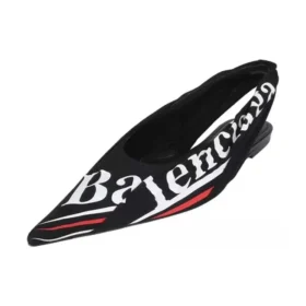 Knife Slingback Logo Print Casual Flats “Black” 500619W06001091