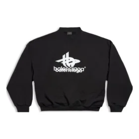 Layered Sports Round Sweatshirt “Black White” 767860TPVF31070 Layered Sports Round Sweatshirt “Black White” 767860TPVF31070