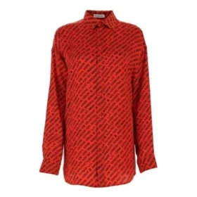 Logo Printing Long-Sleeved Shirt Red 623037TJLI16167