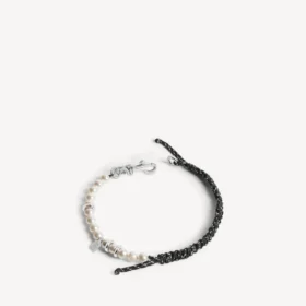 Malibu pearl bracelet/choker in black/white/shiny silver