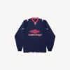 Men’s 3b football long sleeve v-neck t-shirt in dark navy/red Men’s 3b football long sleeve v-neck t-shirt in dark navy/red