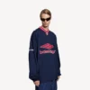 Men’s 3b football long sleeve v-neck t-shirt in dark navy/red Men’s 3b football long sleeve v-neck t-shirt in dark navy/red