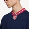 Men’s 3b football long sleeve v-neck t-shirt in dark navy/red Men’s 3b football long sleeve v-neck t-shirt in dark navy/red