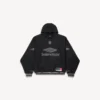 Men’s 3b football polo hoodie in black/anthracite